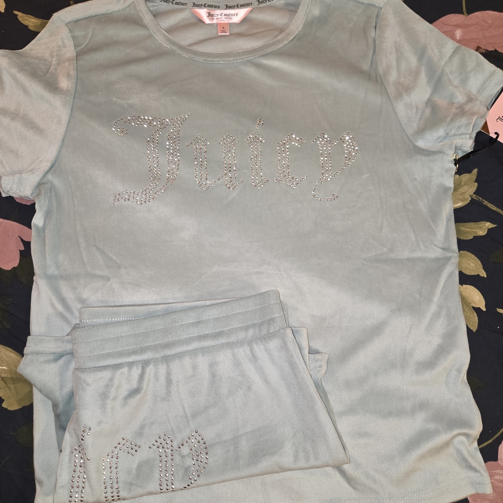 Juicy Couture Soft Blue Velour Ensemble